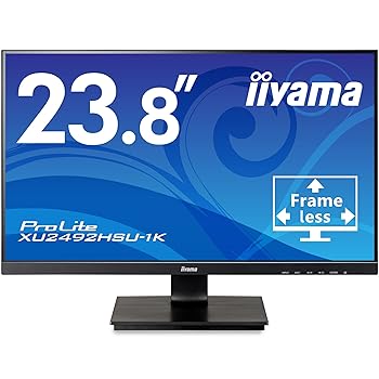 【中古】(非常に良い)マウスコンピューター iiyama モニター ディスプレイ 23.8インチ フルHD IPS方式 角度調整 HDMI DisplayPort D-Sub USB2.0×2 XU2492HSU-B1K|ハッピーストア藤岡