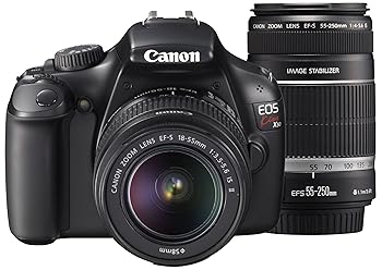 【中古】Canon デジタル一眼レフカメラ EOS Kiss X50 ダブルズームキット EF-S18-55mm/EF-S55-250mm付属 ブラック KISSX50BK-WKIT|ハッピーストア藤岡