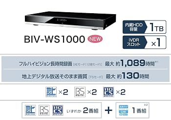 【中古】(非常に良い)maxell アイヴィブルー 1TB 2チューナー ブルーレイレコーダー iVDRスロット搭載 BIV-WS1000|ハッピーストア藤岡