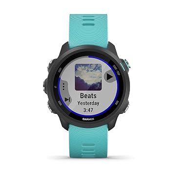 【中古】(非常に良い)GARMIN(ガーミン) ForeAthlete 245 Music Black Aqua 010-02120-72|ハッピーストア藤岡