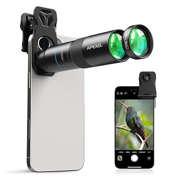 【中古】(非常に良い)APEXEL 望遠とマクロ一体化 10Xスマホ望遠レンズ+200mmスマホマクロレンズ 遠距離撮影も細部撮影もできる 超高コスパ 最新EDレンズ採用超 コンパ|ハッピーストア藤岡