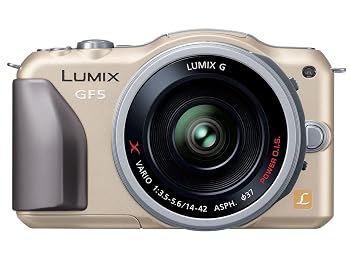 【中古】(非常に良い)パナソニック ミラーレス一眼カメラ ルミックス GF5 レンズキット 電動ズームレンズ付属 シャンパンゴールド DMC-GF5X-N｜ハッピーストア藤岡