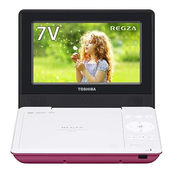 【中古】東芝 7型ポータブルDVDプレーヤーピンクCPRM対応TOSHIBA REGZA レグザポータブルプレーヤー SD-P710SP|ハッピーストア藤岡