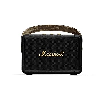 【中古】(非常に良い)Marshall ワイヤレスポータブルスピーカー KILBURN II ブラック&ブラス 連続再生20時間/IPX2防滴仕様/急速充電/aptX対応 【国内正規品】|ハッピーストア藤岡