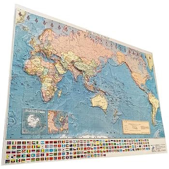 【中古】ソウマ PALCCOAT 立体世界地図 3d world map 【化粧箱なし】 抗菌加工済み 578mm&times;820mm 地図 職人が1枚1枚手作業で成型｜ハッピーストア藤岡 11,374円