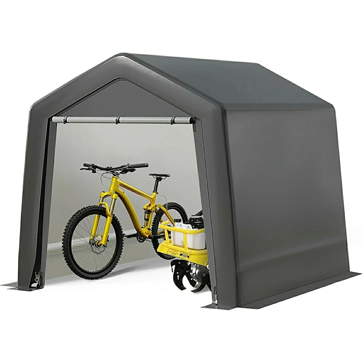 雨よけ 物置き 1.8m*1.8m*1.8m 屋根 車庫 バイクガレージ 物置 サイクルポート ガレージ 収納 アウトドア DIY 自転車置き場 自転車 サイクルガレージ テント 保管 園芸用品 収納 高耐久鋼フレーム ガーデニング 防水 サイクルハウス UVカット 屋外収納物置｜ハッピーストリーム