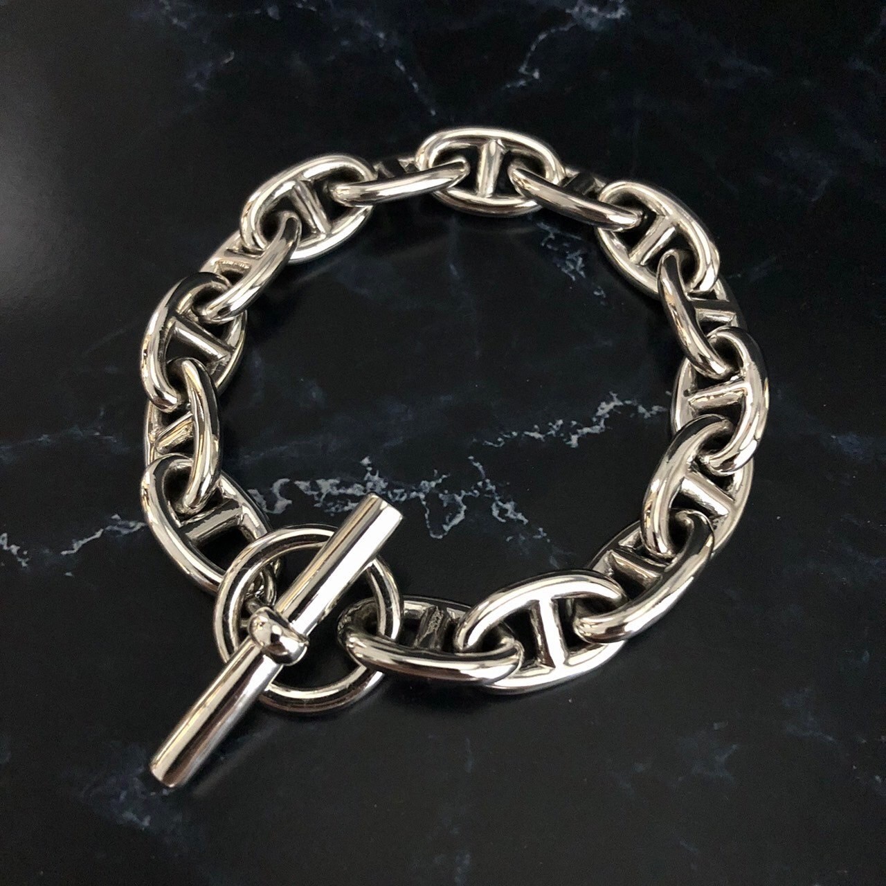 スターリングシルバー刻印有アンカーチェーンブレスレット⭐︎最終値下げ⭐︎ スターリングシルバー刻印有アンカーチェーンブレスレット⭐︎最終