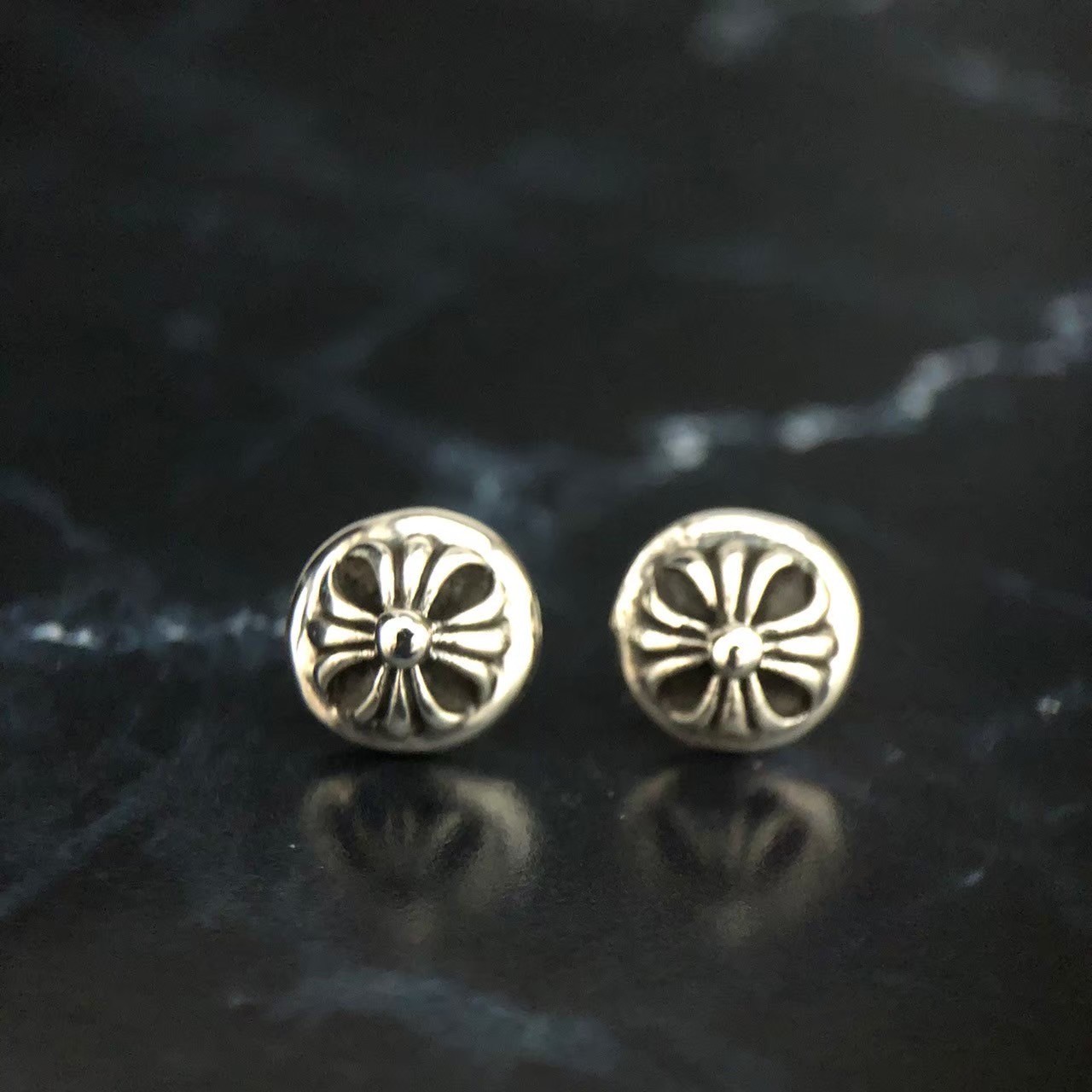 楽天市場】シルバー925 ピアス メンズ クロス 十字架 ストーン クロム