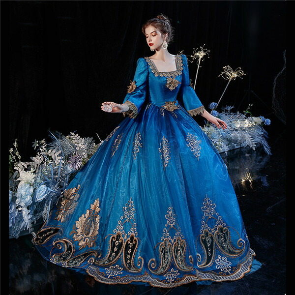 楽天市場】ロングドレス レディース お姫様ドレス スクエアネック