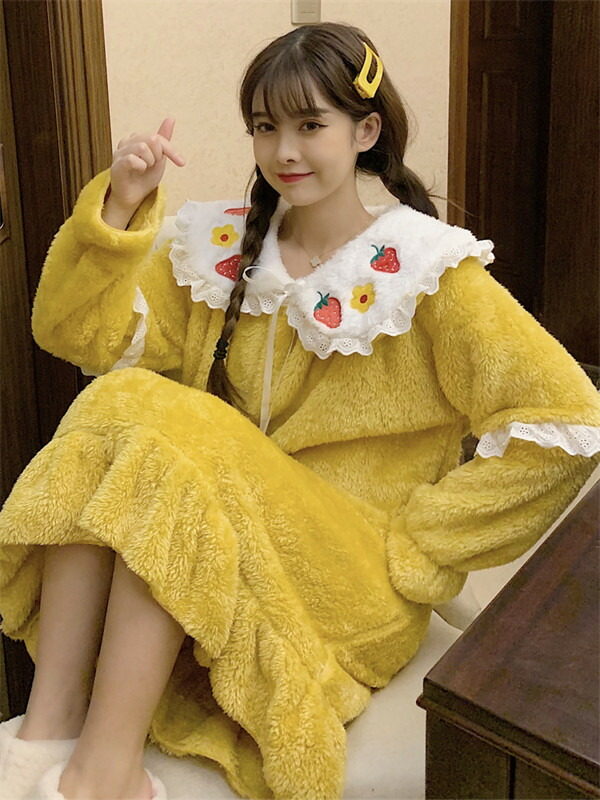 毎日がバーゲンセール パジャマ レディース 冬 かわいい ワンピース 長袖 ルームウェア 大きいサイズ もこもこ 裏起毛 部屋着 プレゼント 女子会 ナイトガウン 暖かい ブルー ピンク イエロー グリーン M 5xl Dh3d3d3m3 Qdtek Vn