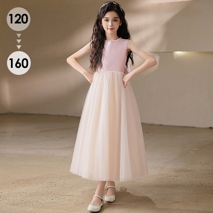 楽天市場】ピアノ発表会 ドレス 子供 女の子 レッド リボン ミモレ丈