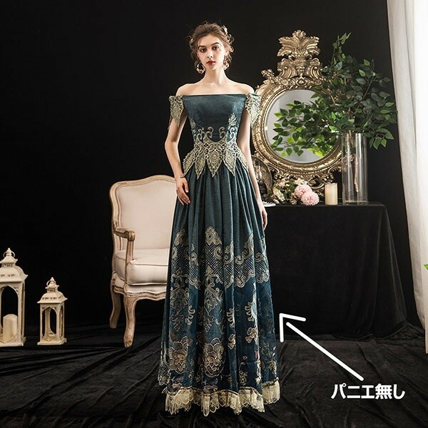 訳あり商品 の 期間限定 マスクプレゼント中 貴族 ドレス ステージ 衣装 舞台 中世貴族風 お姫様ドレス 宮廷 お嬢様 オフショルダー 貴族ドレス パーティー 中世ファスナー 大きいサイズ 貴族 刺繍 プリンセスライン フリル 長袖 Aライン Da744s1s1l6 ファッション