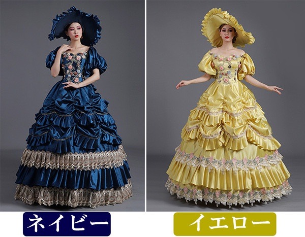 ロングドレス お姫様ドレス ドレス 中世ヨーロッパ ステージ 袖あり パフスリーブ 盛り袖 衣装 貴婦人 帽子付き 演奏会 舞台衣装 花柄 貴族風 メルヘン ゴージャス ドレス イベント衣装 声楽 オペラ プリンセスライン 撮影 コスプレ Aライン イエロー ネイビー ロングドレス お姫様ドレス ドレス 中世ヨーロッパ ステージ 袖あり パフスリーブ 盛り袖 衣装 貴婦人 帽子付き 演奏会 舞台衣装 花柄 貴族風 メルヘン ゴージャス ドレス イベント衣装 声楽 オペラ プリンセスライン 撮影 コスプレ Aライン イエロー ネイビー