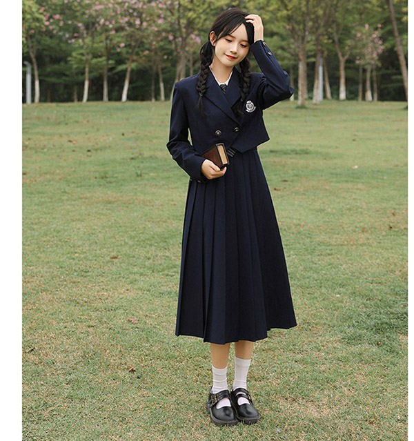 卒業式スーツ 女の子 フォーマルスーツ 中学生 女子 大きいサイズ プリーツワンピース ジュニアスーツ ４点セット