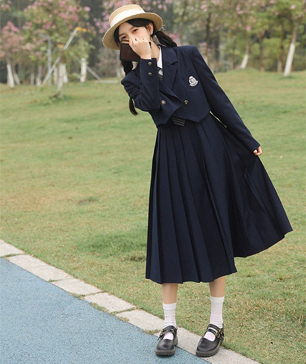 卒業式スーツ 女の子 フォーマルスーツ 中学生 女子 大きいサイズ プリーツワンピース ジュニアスーツ ４点セット