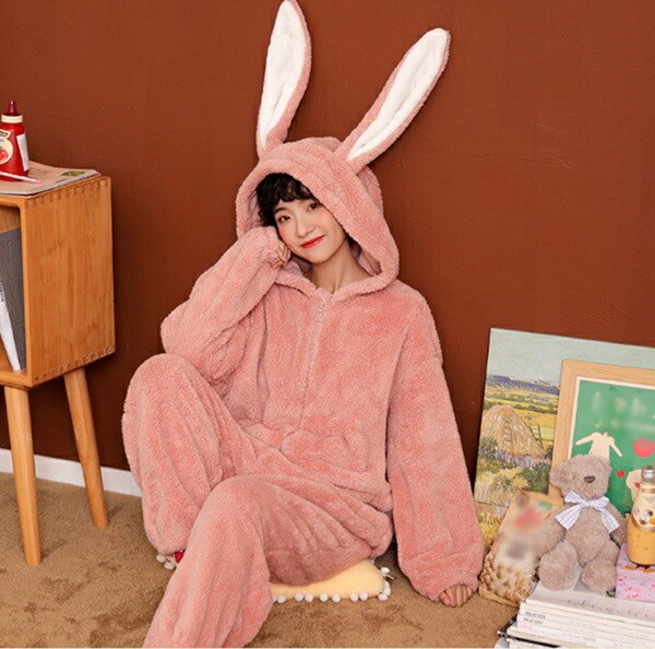 送料込 ペアパジャマ 兎耳 もこもこ 連体服 冬 部屋着 ウサギ柄 うさ耳 かわいい ポケット付き ルームウェア アニマル 冬 レディース メンズ 冬 決算特価 送料無料 Www Centrodeladultomayor Com Uy