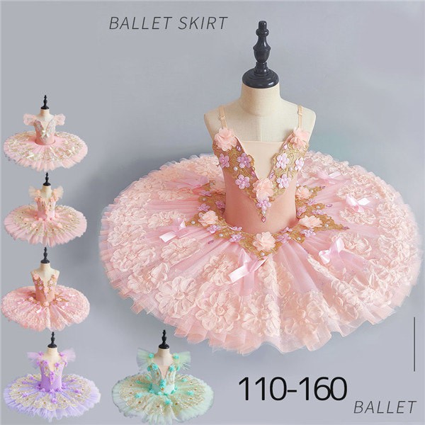 薄紫色 チェック柄 バレエチュチュ 3着セット 薄紫色 チェック柄