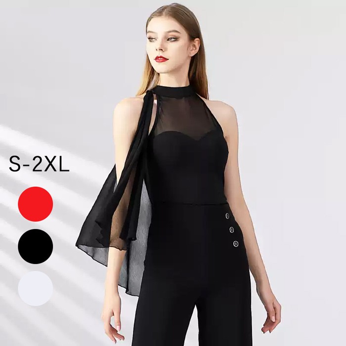 ダンス用 ダンスウェア ダンストップス レディース 透け感 フリル レオタード 女性用 ラテンダンス 社交ダンス ラテン ラテンダンス 衣装 練習用 練習着 競技用 ストレッチ 大きいサイズ ホワイト レッド ブラック S M L XL 2XL mj058zbzbm3