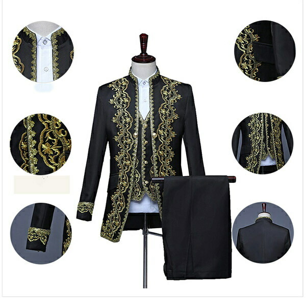 コスプレ衣装 演出服 貴族 ゴシック タキシード コスプレ衣装 王子様 貴族 衣装 スーツ特集 メンズ 宮廷服 公爵 モーニング フロックコート 男性用スーツ 5点セット 中世 大人 忘年会 演奏会 舞台ステージ衣装 演劇オペラ声楽 貴族服装 ヨーロッパ クリスマス仮装