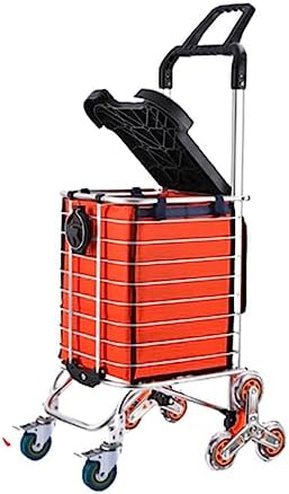 キャリーカート 35L ショッピングカート ショッピングキャリー 折りたたみ 買い物カート 8輪 階段に対応 大容量 軽量 静音 コンパクト おしゃれ 買い物 野菜購入 オレンジ ギフト 家庭用 収納｜ハッピートゥデイ 7,834円