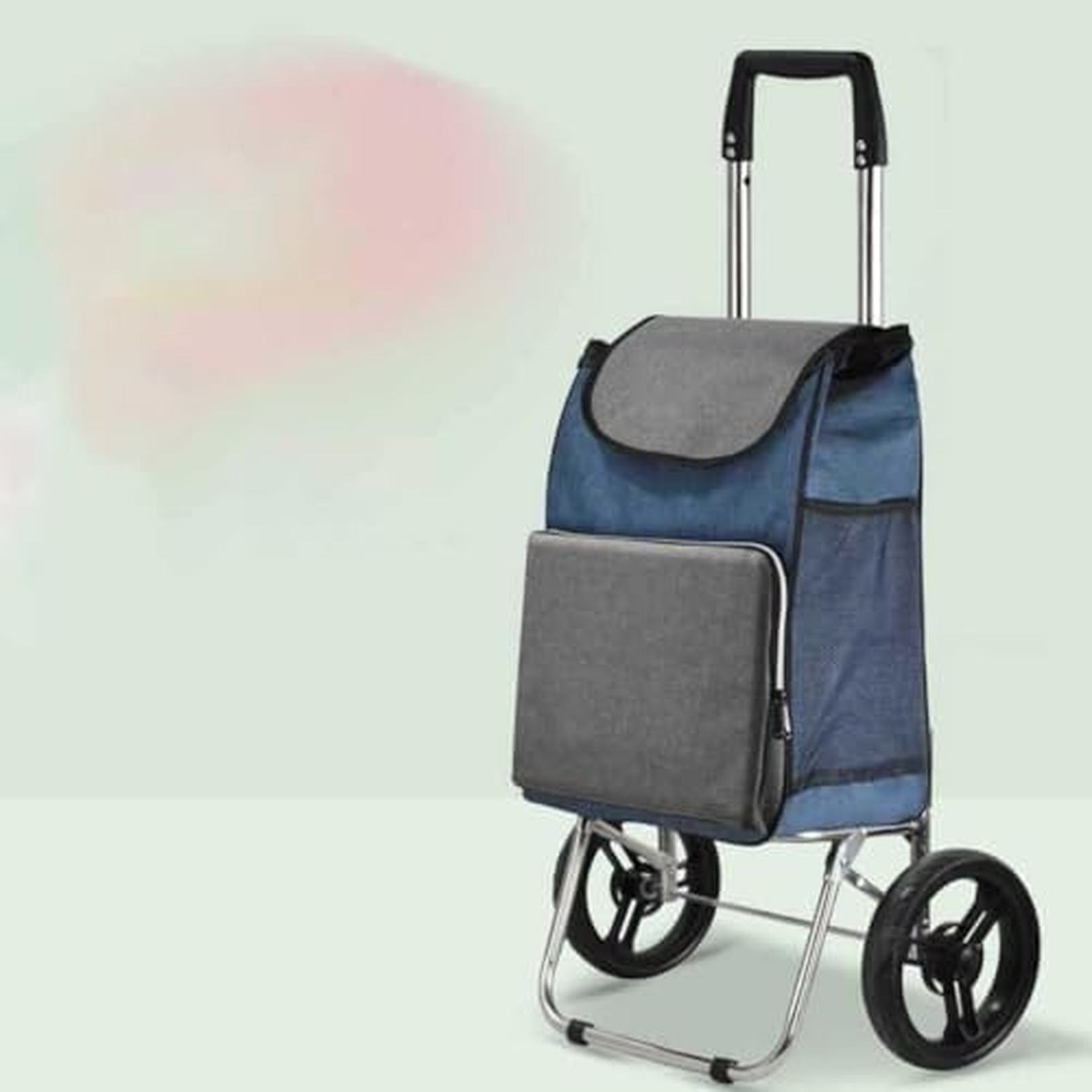 ショッピングカート 買い物カート ショッピングキャリー レディース 2輪 バッグ取り外し可 台車 かわいい 軽い 軽量 タイヤ 大きい カート シルバーカート 旅行 カラー3 妊婦 2輪 キャリーカー｜ハッピートゥデイ