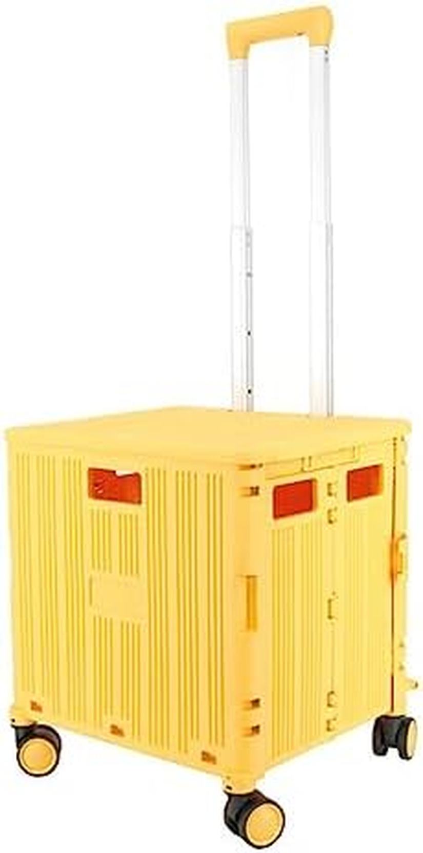 キャリーカート 60L ショッピングカート ショッピングキャリー 折りたたみ 買い物カート 4輪 360°回転 大容量 軽量 静音 コンパクト おしゃれ 簡単組立 買い物 アウトドア イエロー