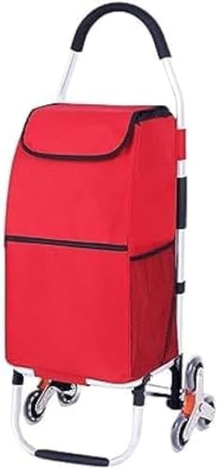 買い物カート ショッピングカート 耐荷重50KG ポケットあり ショッピングキャリー 折りたたみ 防水 軽量 大容量 高齢者 老人車 出張 6輪 アウトドア適用 旅行 荷物運び 階段に対応 レッド 便|ハッピートゥデイ