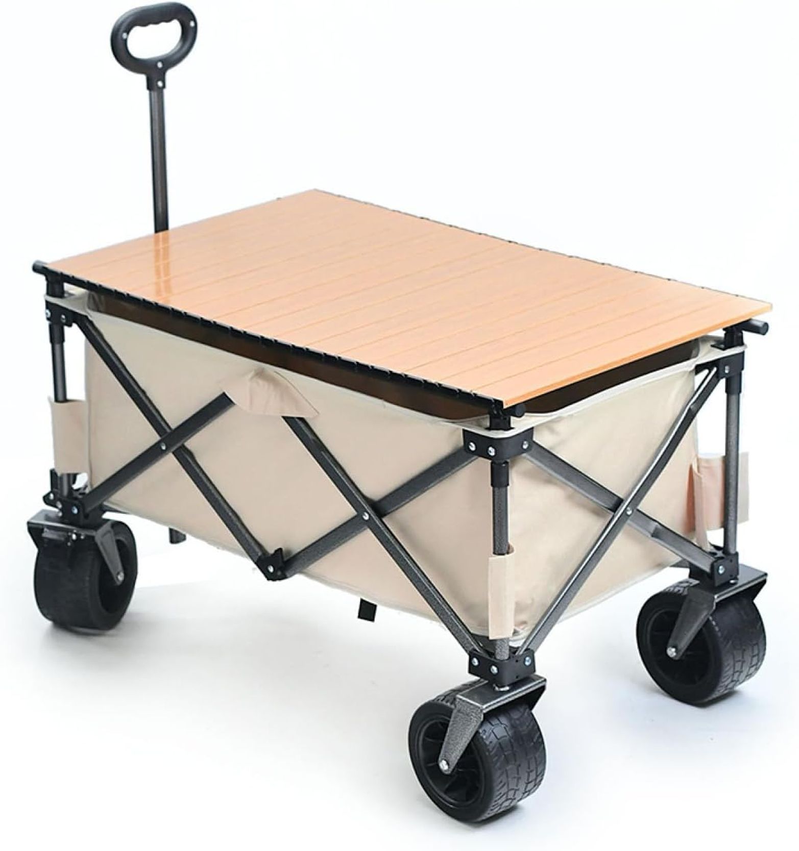 マルチキャリー 荷物運び アウトドアワゴン テーブルセット キャリーワゴン キャリーカート 折りたたみ 4輪 頑丈 耐荷重150kg 大容量 キャンプワゴン ワイドタイヤ 軽量 アウトドア お花見 運 18,698円
