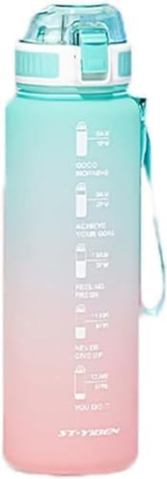 ボトル 水筒 850ml 大容量ボトル グラデーションウォーターボトル 超軽量 ストロー付き 半透明 滑り止め 広口 耐冷耐熱 携帯便利 漏れ防止 飲料ボトル 耐落下 直飲み かわいい BPAフリー