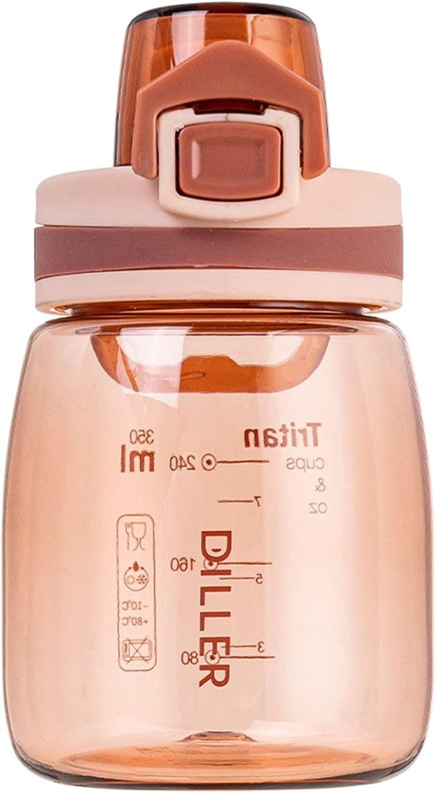 ミニ水筒 350ml 550ml ウォーターボトル クリアボトル ワンタッチオープンタイプ 目盛り 男女兼用 給水 自転車用 スポーツボトル 夏用 旅行 運動用 サイクリング 耐久性 耐熱 白 青 赤