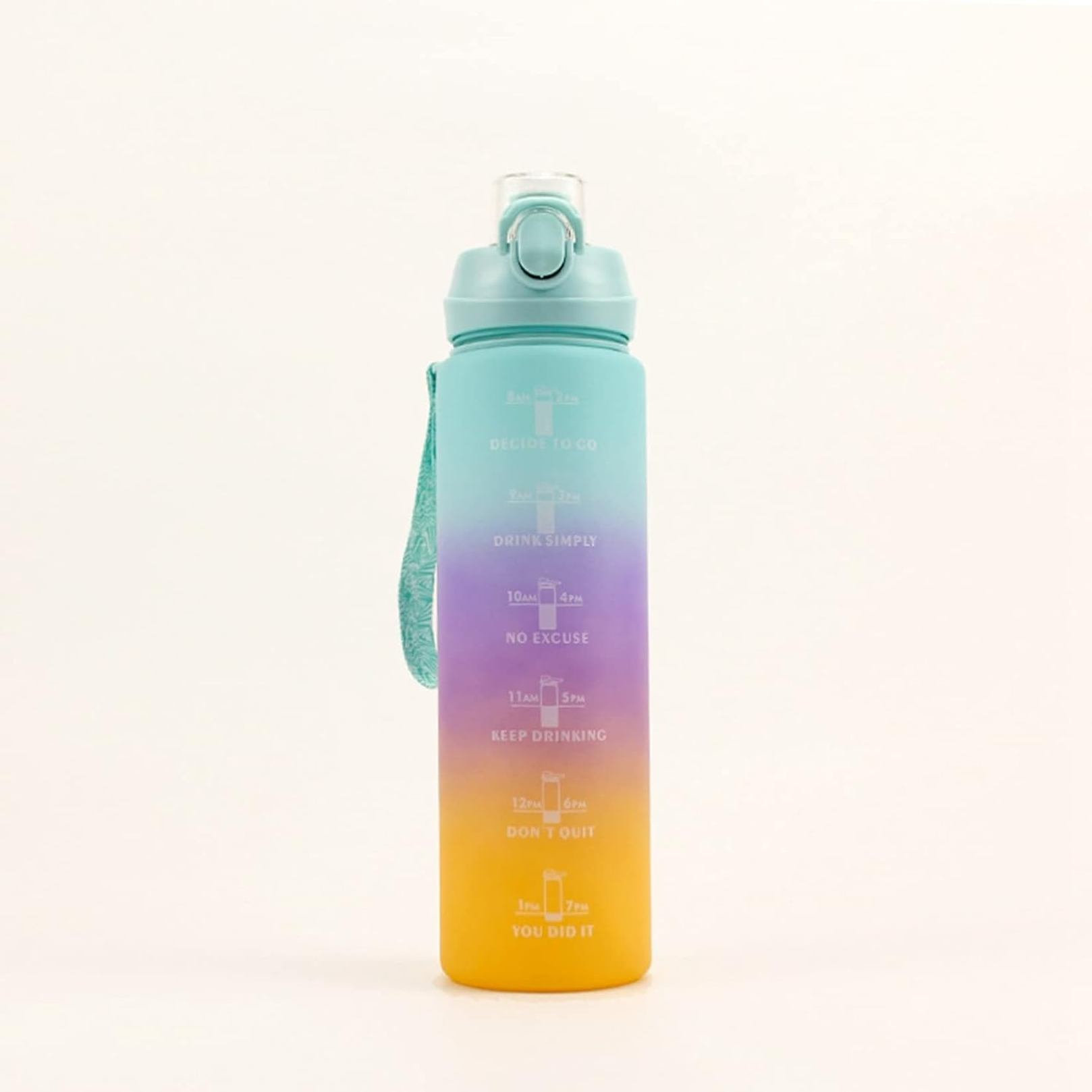 1L スポーツウォーターボトル 直飲み水筒 目盛り PP素材 グラデーション ドリンクボトル すいとう 給水 漏れなし 耐久性 洗いやすい 持ち運び便利 会社用 ジョギング 1000ML スポーツ グ