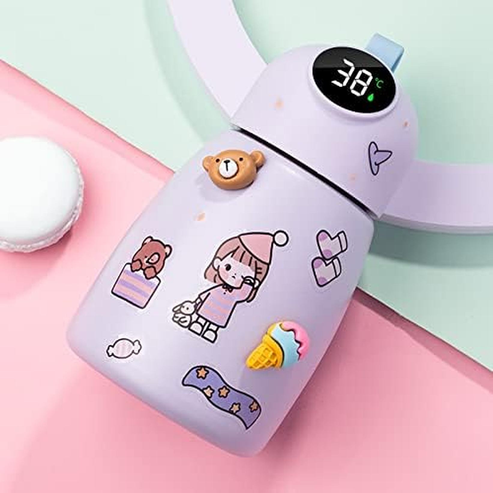 スマート温度304ステンレス鋼学生ポット-子供のためのベリーマグ断熱マグかわいい漫画ポット-ベリーマグ、誕生日プレゼント、クリスマスプレゼント