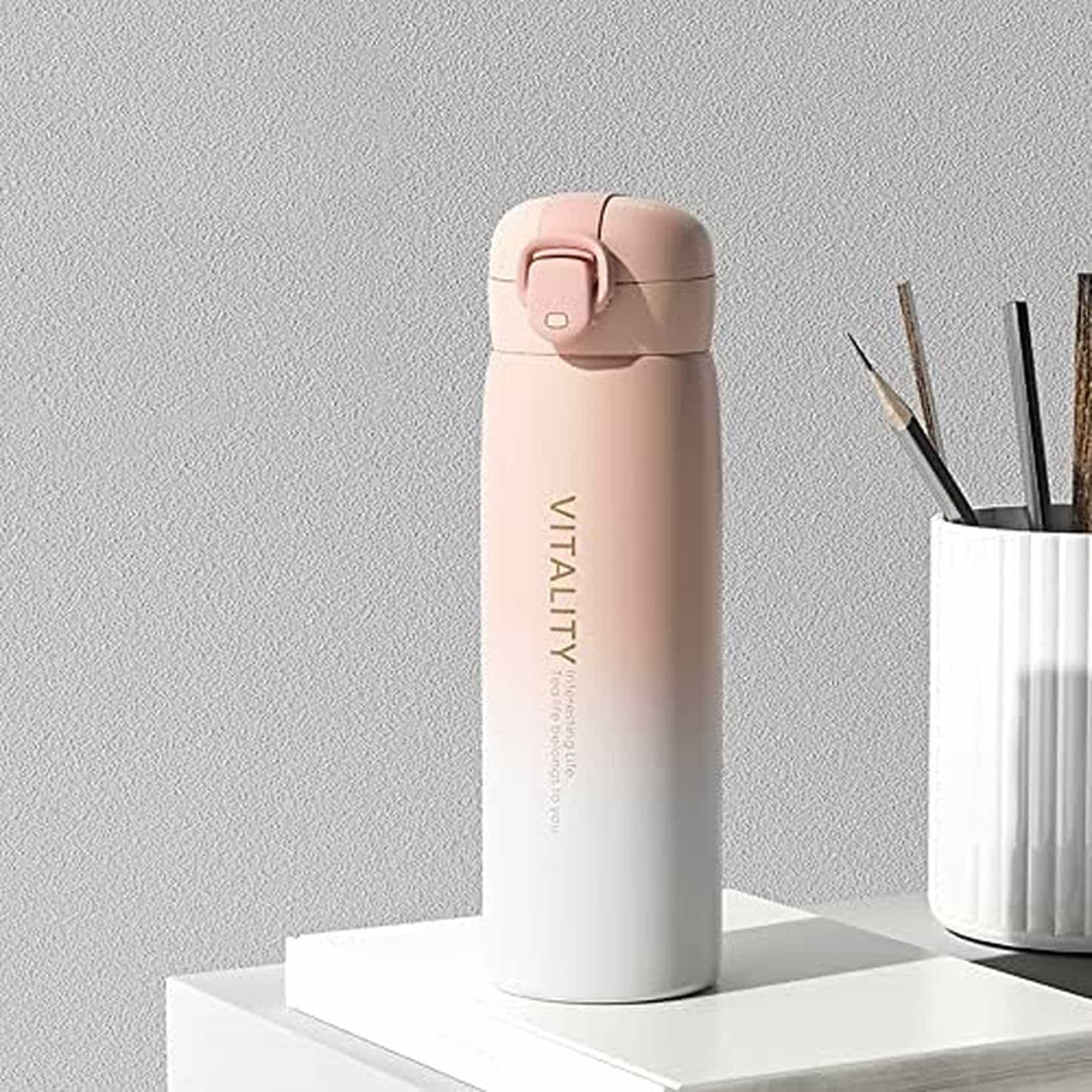 吸い筒 500ml 無意味さ断熱 保冷 保温 魔法瓶 ステンレスマグ 軽さ 直飲み 手抜かり押しとどめる  御姉さん お坊っちゃん 携帯型 止ん事無い一般受け 炭酸相応う グラデーション サクラ色 すいとう