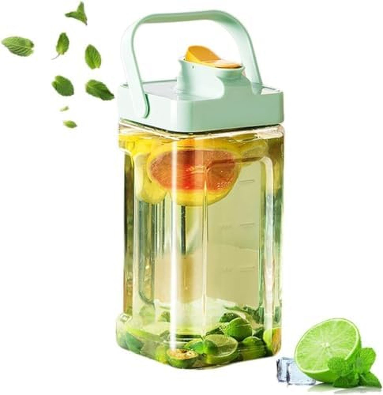 麦茶ポット ピッチャー お茶ポット 冷水ポット 耐熱 3.5L 漏れない ウオーターサーバー 冷水筒 ティーポット 蓋付き 洗いやすい プラスチック フタ付き 夏アイテム 寝かせ 冷蔵庫 広口 持ちや