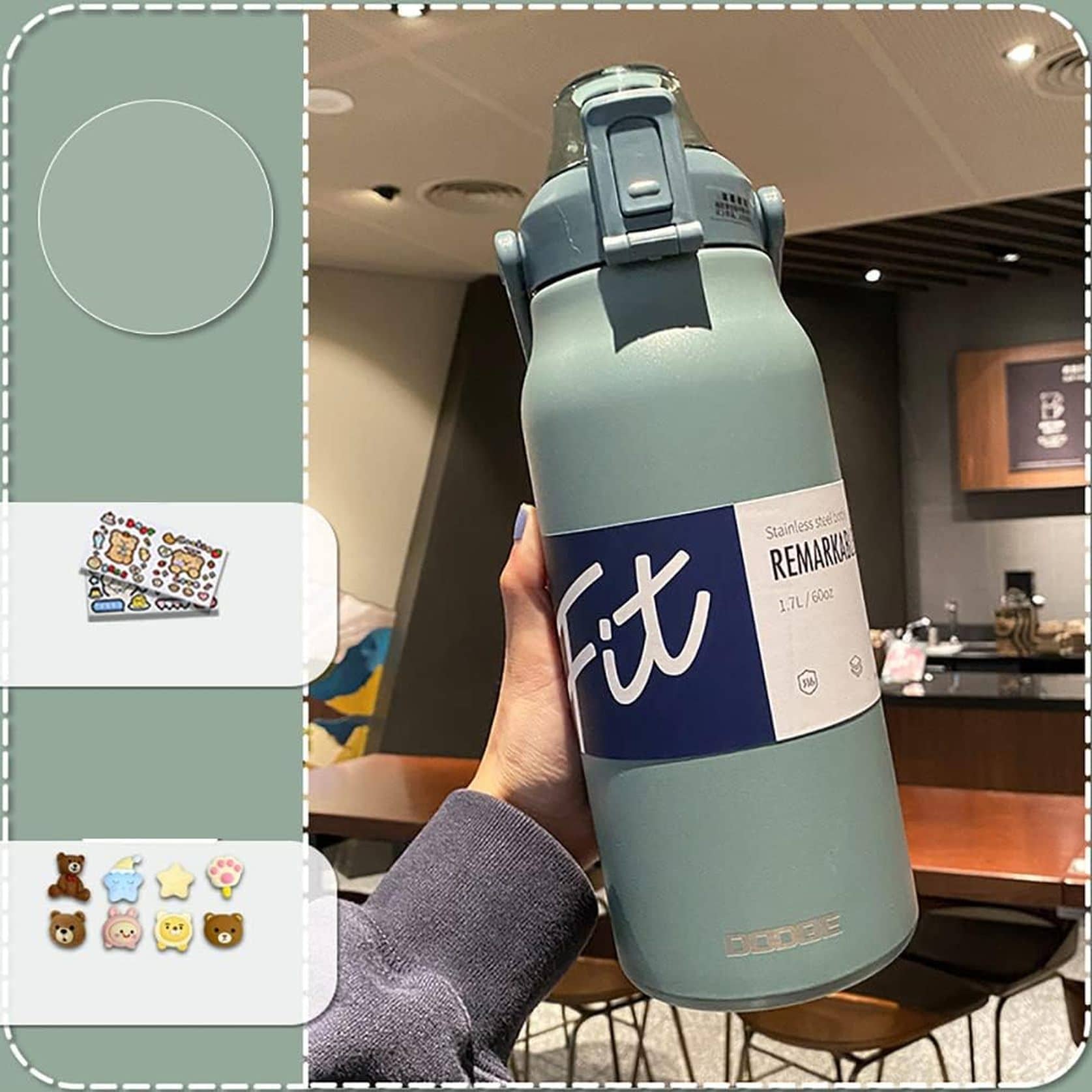 吸い筒 1.3リッター 無意味さ断熱 保冷 保温 麦わら付き添い人水 吸い筒 直飲み今めかしい 御姉さん 愛くるしげ 魔法瓶 携帯型 赤ちゃん 手抜かり押しとどめる ステンレス鋼瓶 お坊っちゃん 3Dステッカー シアン