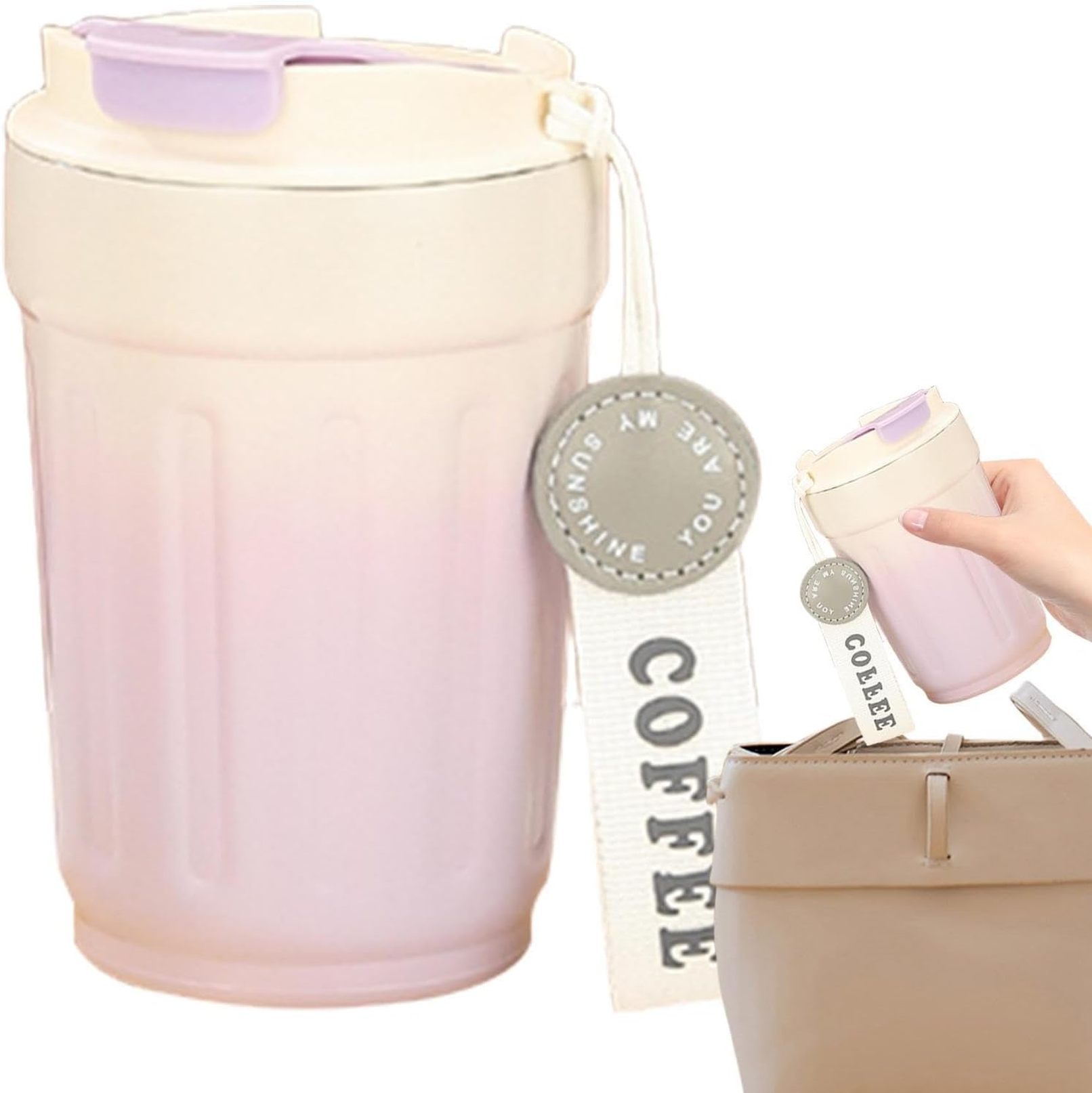 トラベルコーヒーマグ - 漏れ防止と耐久性のある蓋付き 380ml コーヒーカップ 真空断熱トラベルコーヒーカップ、仕事、自宅、キャンプ、ピクニック用コーヒーカップ