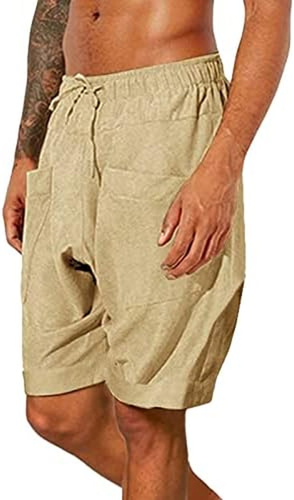 海水パンツ 水着 サーフパンツ ハーフパンツ レディースショーツ短パン 男性 春夏 ショートカジュ アルオールマッチ 無地 コットンリネンファッションパンツ ルーズ ビーチショート パンツセット