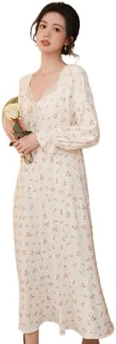 化粧着 花柄 秋 冬 フリース パジャマ レディース 衣裳 襟フラウンス V首っ玉 好いたらしい 長袖 御部屋着 肌に人懐っこい 御部屋お召しもの ロング衣裳  保温 ふんわり 朦々たる もこもこ