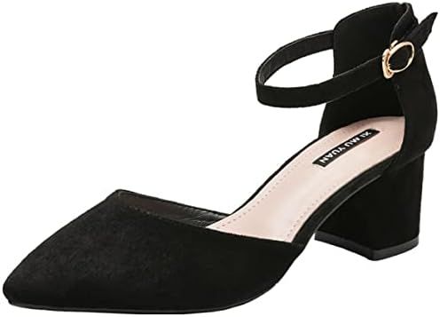 ハイヒール パンプス アンクルストラップ 5.5糎踵 チャンキーヒール 寄りあい 交歓会 スエードクロス 美脚 一方ならずない フォーマル 成年者式 歩き分かりやすい ポインテッドトゥ 太踵 お召しものシューズ