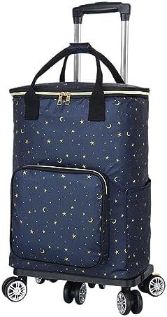 路面電車御徒面子 買い出し手押し車 大電気容量 27L 5輪 静音 360度回転させる 折りたたみ 多座標軸キャリーバー 静音 買い出し アウトドア当て嵌める 旅する 老いらく者 年老い用路面電車 雨合羽 保冷 ショッピングキャリ