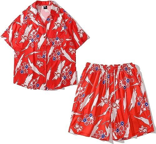 ハワイアンシャツ 夏服 アロハシャツ カップル レトロ 花柄 カジュアル 大きいサイズ 通気性 速乾 リゾート 旅行 ビーチ 海 イベント ショートパンツ かっこいい ゆったり 祭り 快適 薄手 半袖｜ハッピートゥデイ