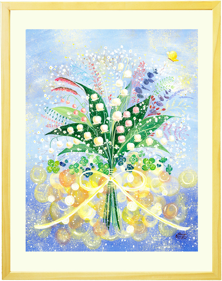 楽天市場】絵画 花 すずらん 幸せアート「巡る幸せを花束に」□Mプラス