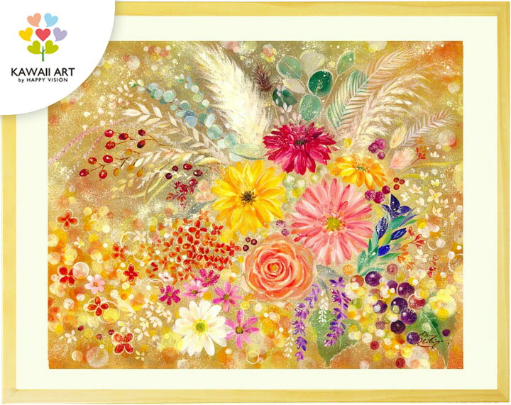 花の絵 すずらん アート 「巡る幸せを花束に」