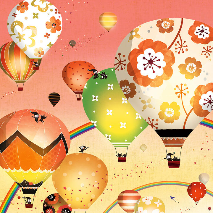 絵画 インテリア 幸せアート どこまでも どこまでも イブニング Llサイズ 玄関 アート ポスター おしゃれ 大きい 特大 額付き 額入り フレーム付き リビングに飾る絵 壁掛け 玄関 夜景 リビング 部屋 店舗 オフィス 事務所 風景画 黄色 黄金 ゴールド 気球 Gulbaan Com