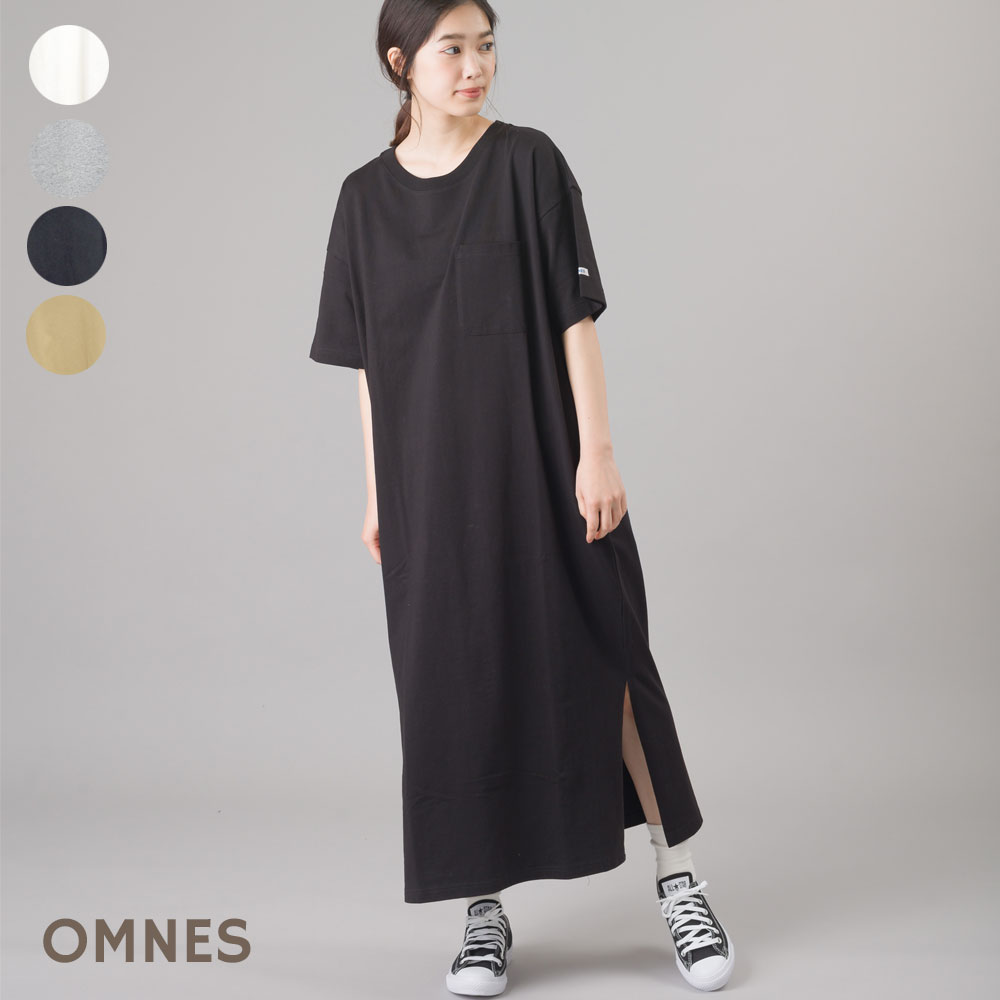 楽天市場 レディース ワンピース フリーサイズ Omnes ヘビーウェイト スリット ポケット付tシャツワンピース 半袖 五分袖 ホワイト グレー ブラック ベージュ Haptic ハプティック Haptic ハプティック