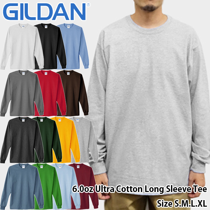 楽天市場】【メール便対応】GILDAN/6.0oz Ultra Cotton Long Sleeve