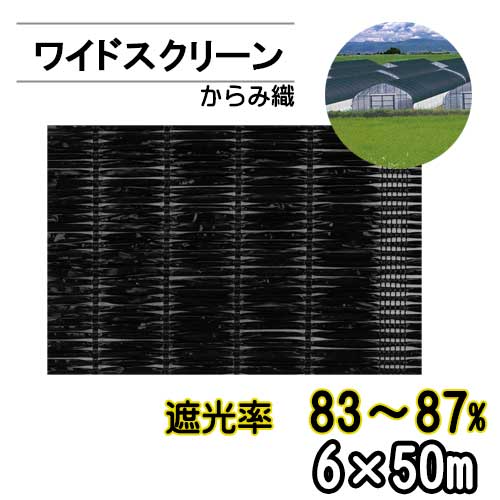 遮光ネット ワイドスクリーン BK2408 遮光率83～87% 巾6m 長さ50m からみ織 黒 ※個人宅配送別途送料※ ※沖縄・離島別途送料※｜アイデアがいっぱい店