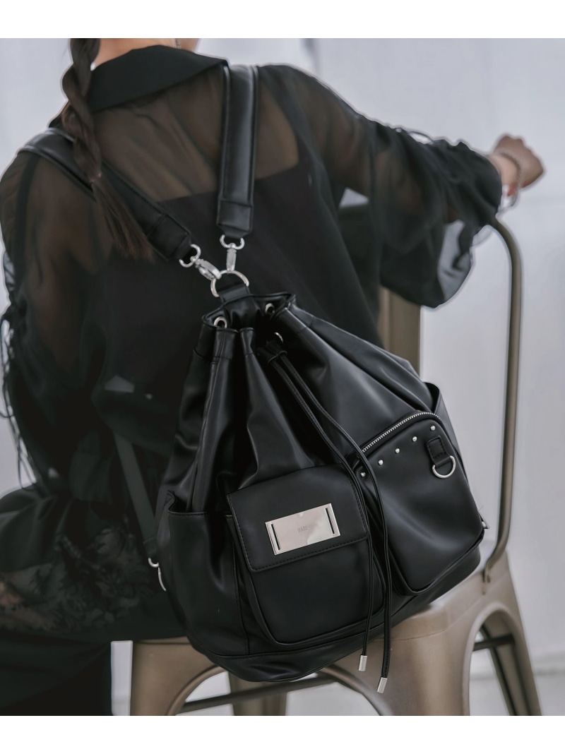 プレートデザインミニリュック HARE ハレ バッグ ショルダーバッグ シルバー【送料無料】[ Fashion]