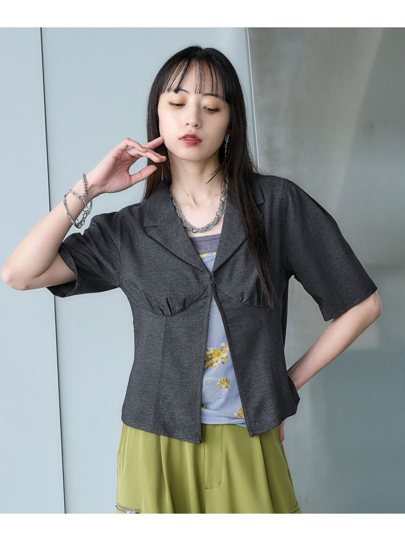 コンパクトVネックブラウス HARE ハレ トップス シャツ・ブラウス ブラック ネイビー【送料無料】[ Fashion]