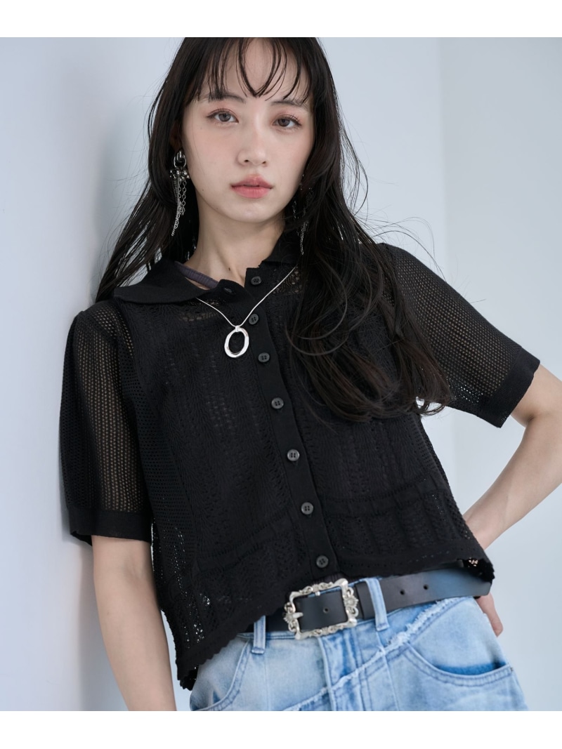 スカシアミニットカーディガン HARE ハレ トップス ジレー 赤いこと 黒いこと【此れから取っておく】*【貨物輸送無料】[ Fashion]